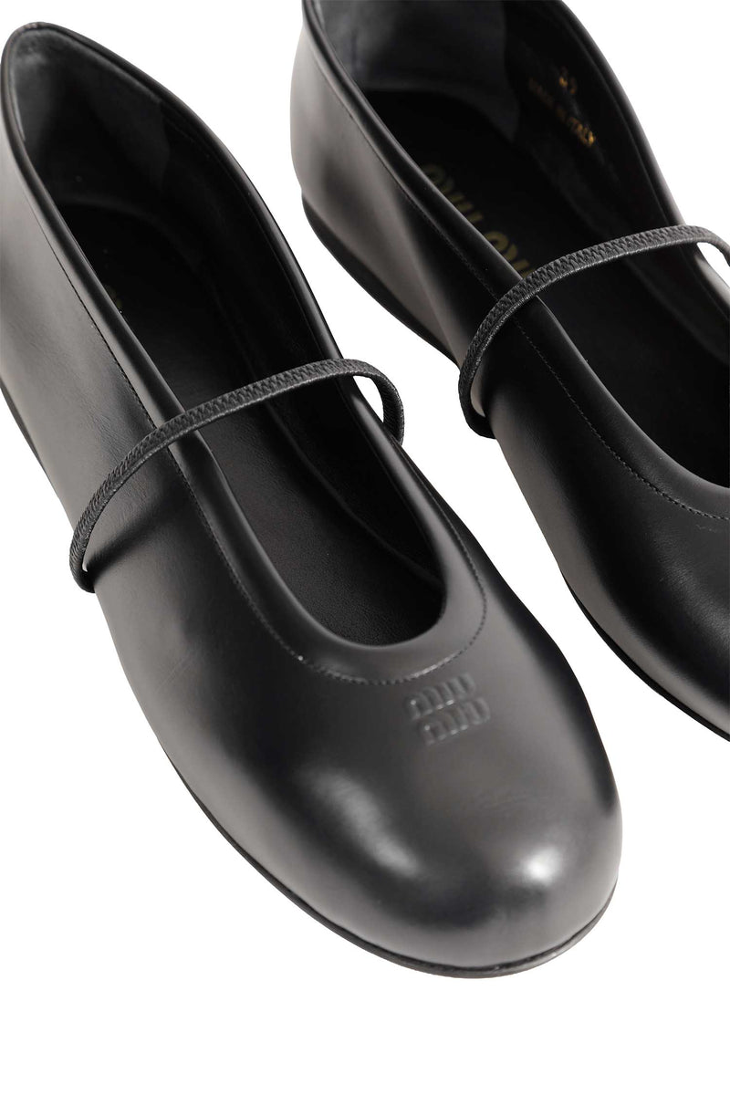 MIU MIU Leather Ballerinas woman