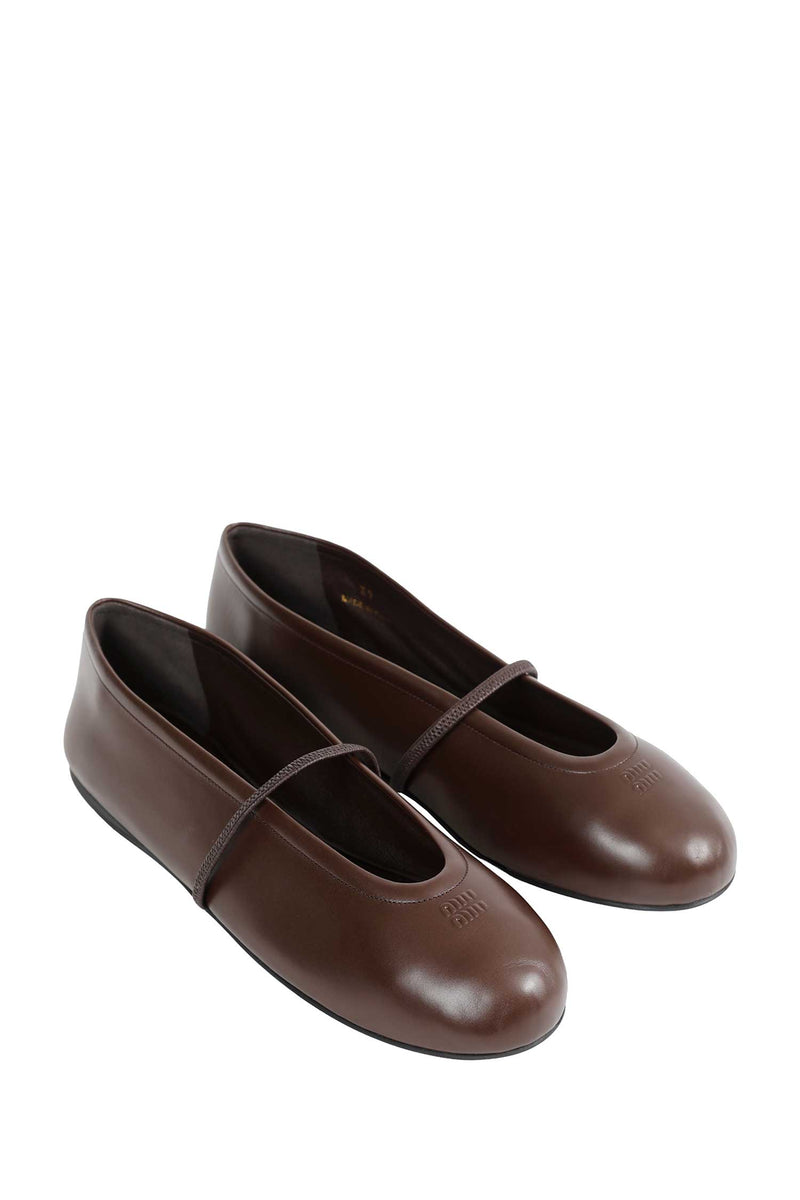 MIU MIU Leather Ballerinas woman