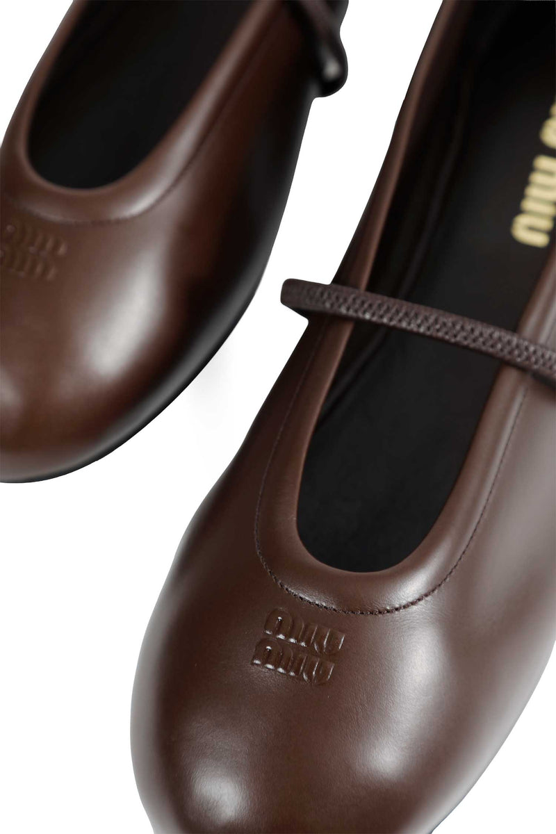 MIU MIU Leather Ballerinas woman