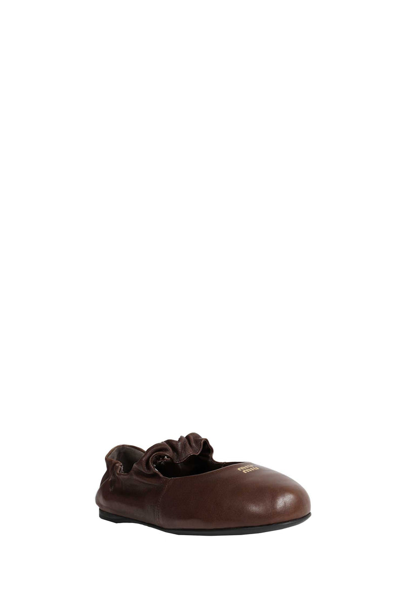 MIU MIU Ruches Nappa Leather Ballerinas woman