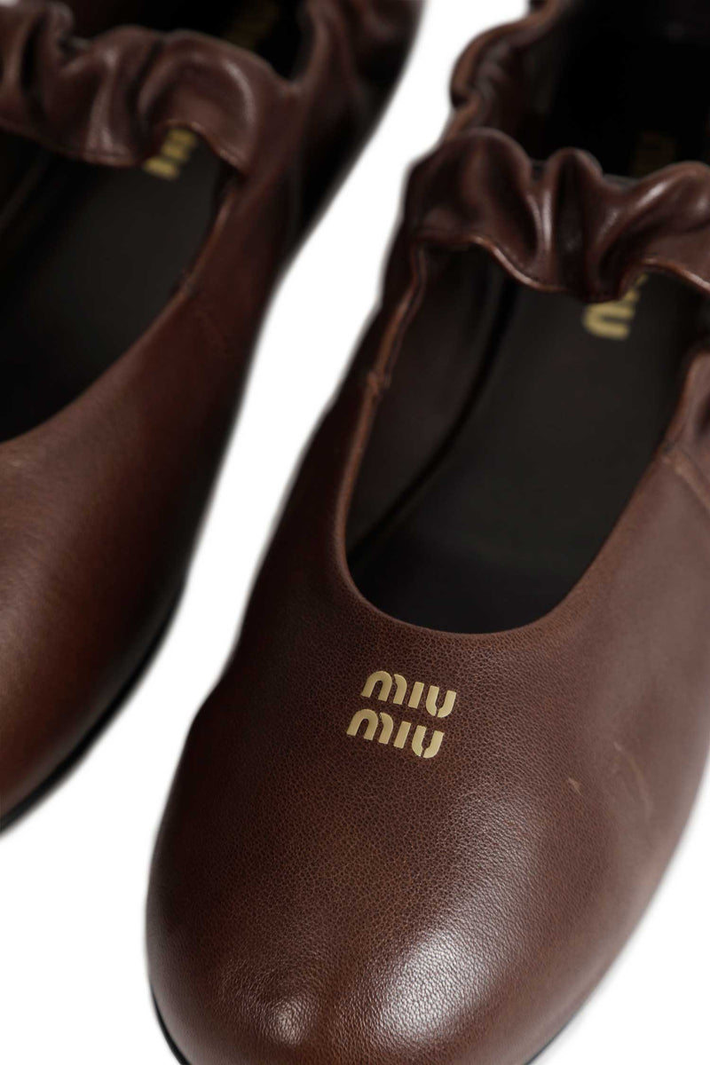 MIU MIU Ruches Nappa Leather Ballerinas woman