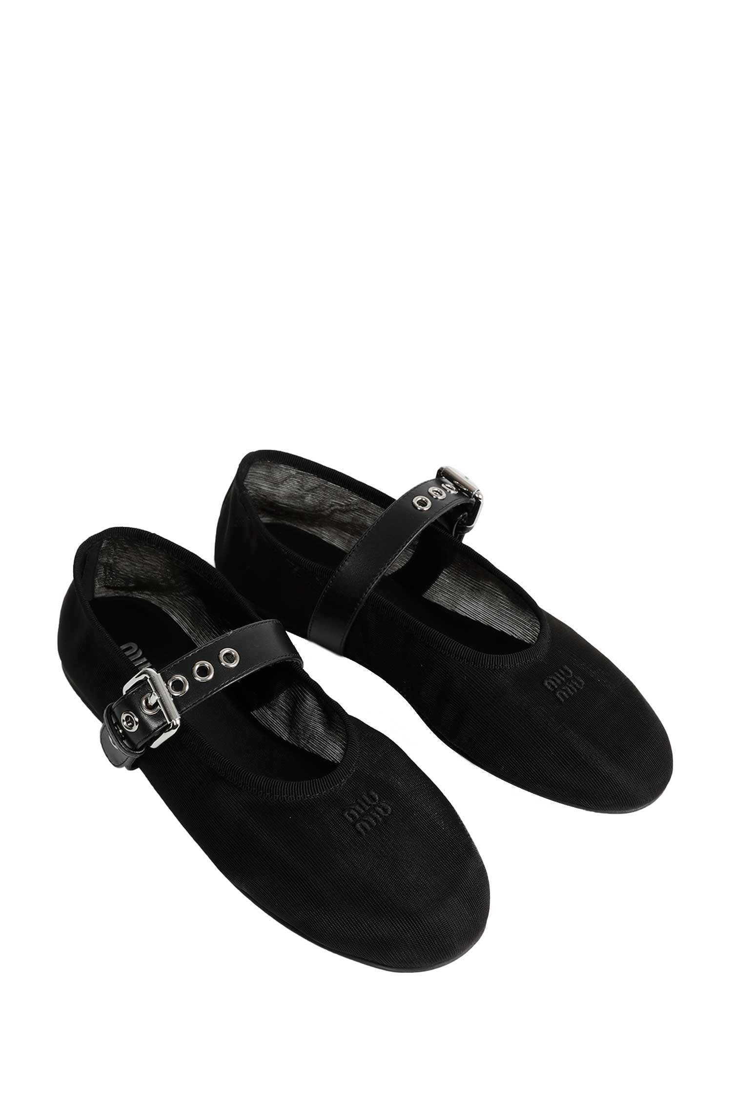 Mesh And Fabric Ballerinas
