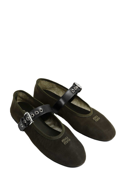 Mesh Fabric Ballerinas
