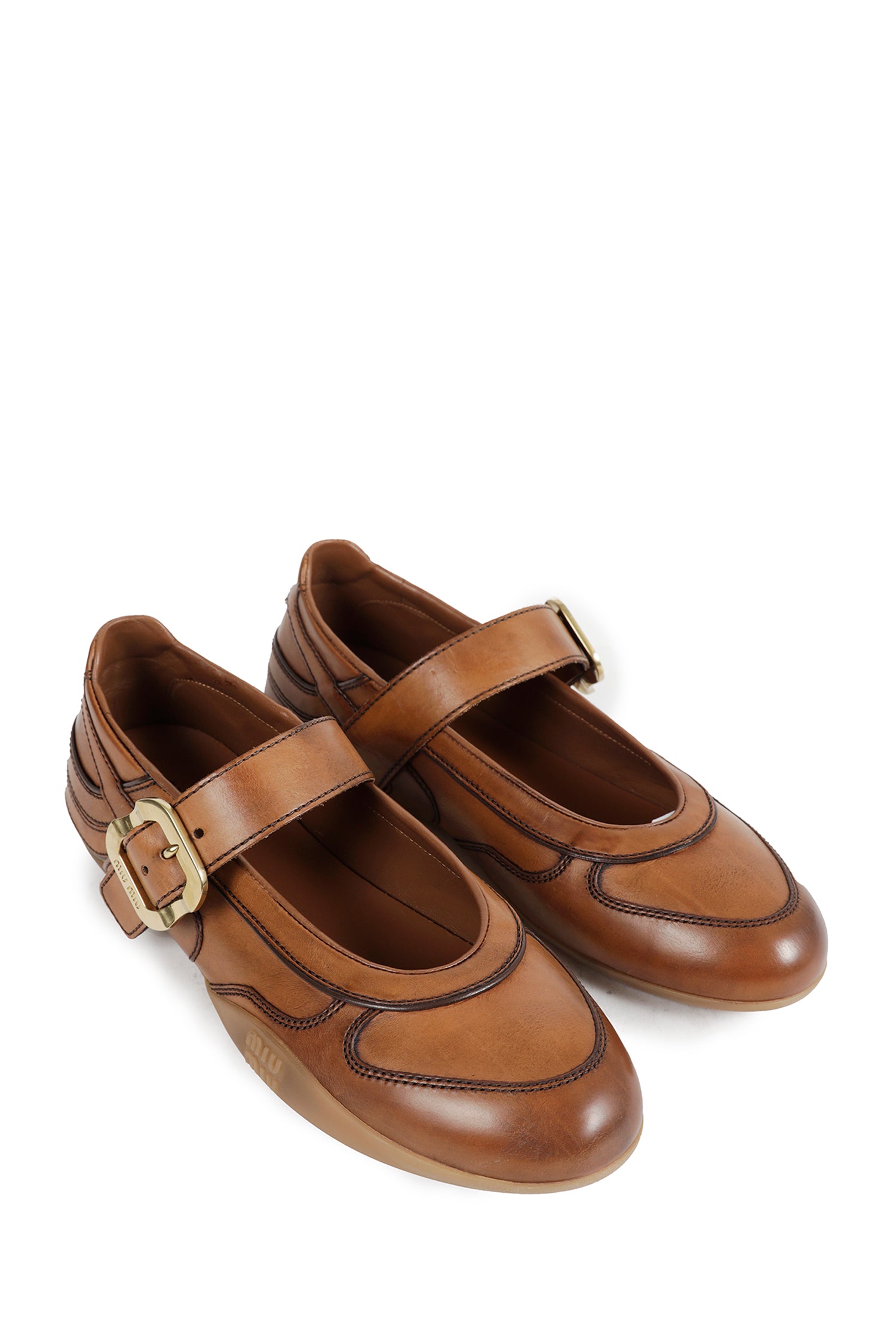 Gymnasium leather ballerinas