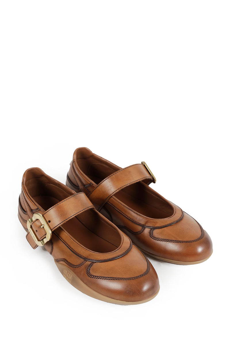 MIU MIU Gymnasium leather ballerinas woman