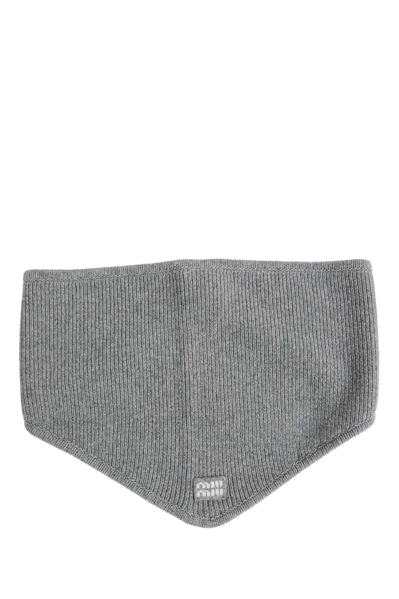 MIU MIU Logo Patch Knitted Scarft woman