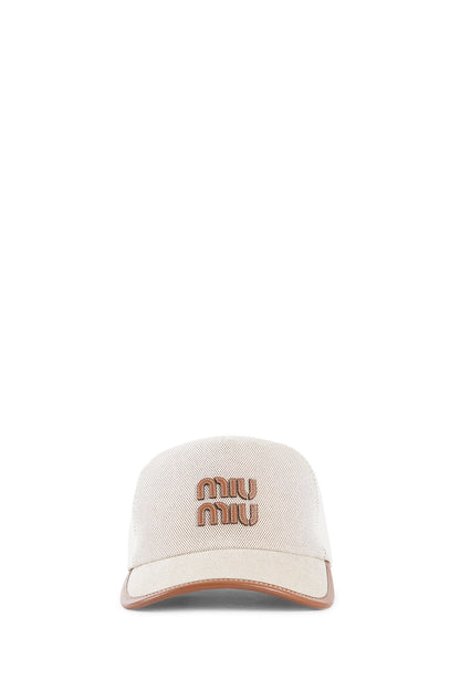 MIU MIU WOMAN BEIGE HATS