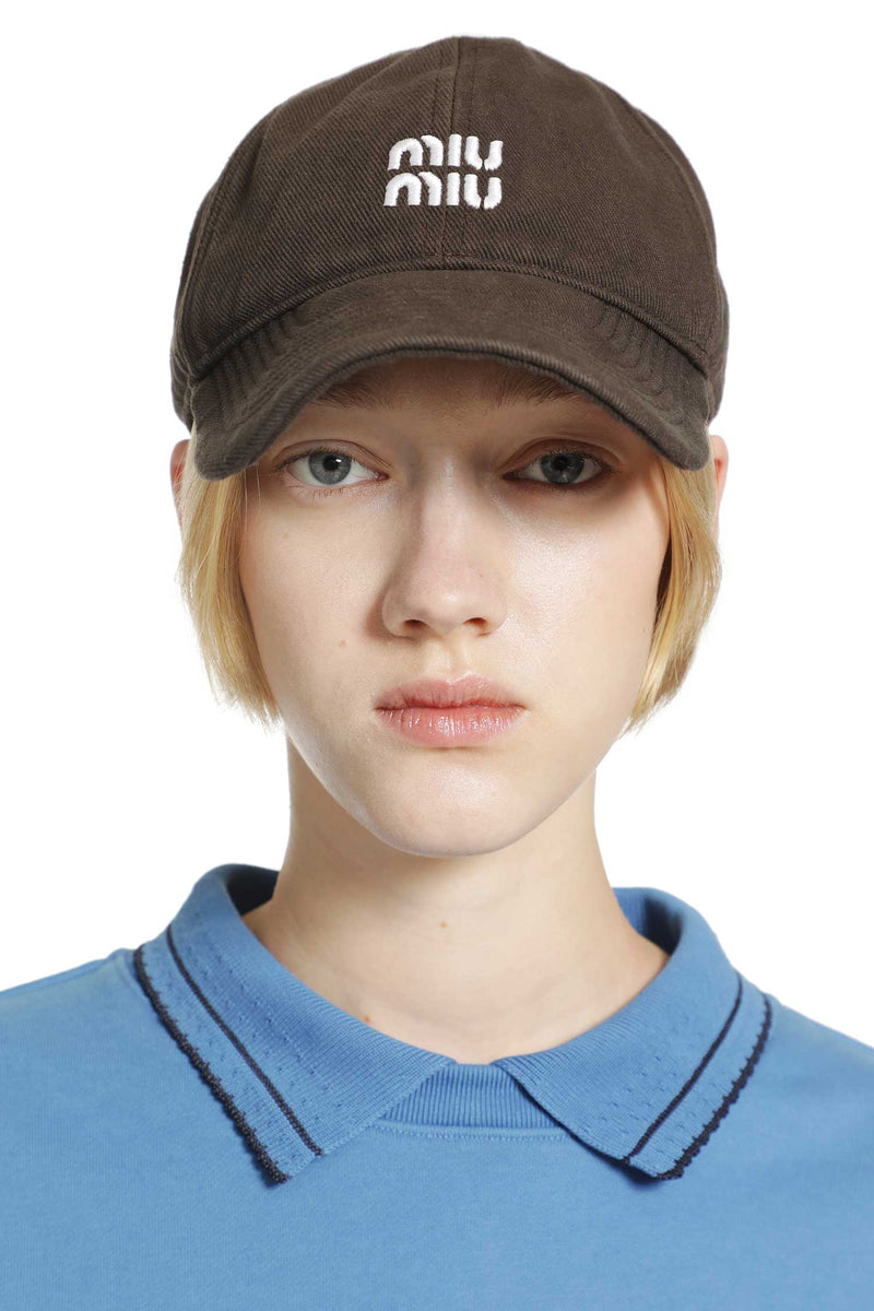 MIU MIU Denim Baseball Cap woman