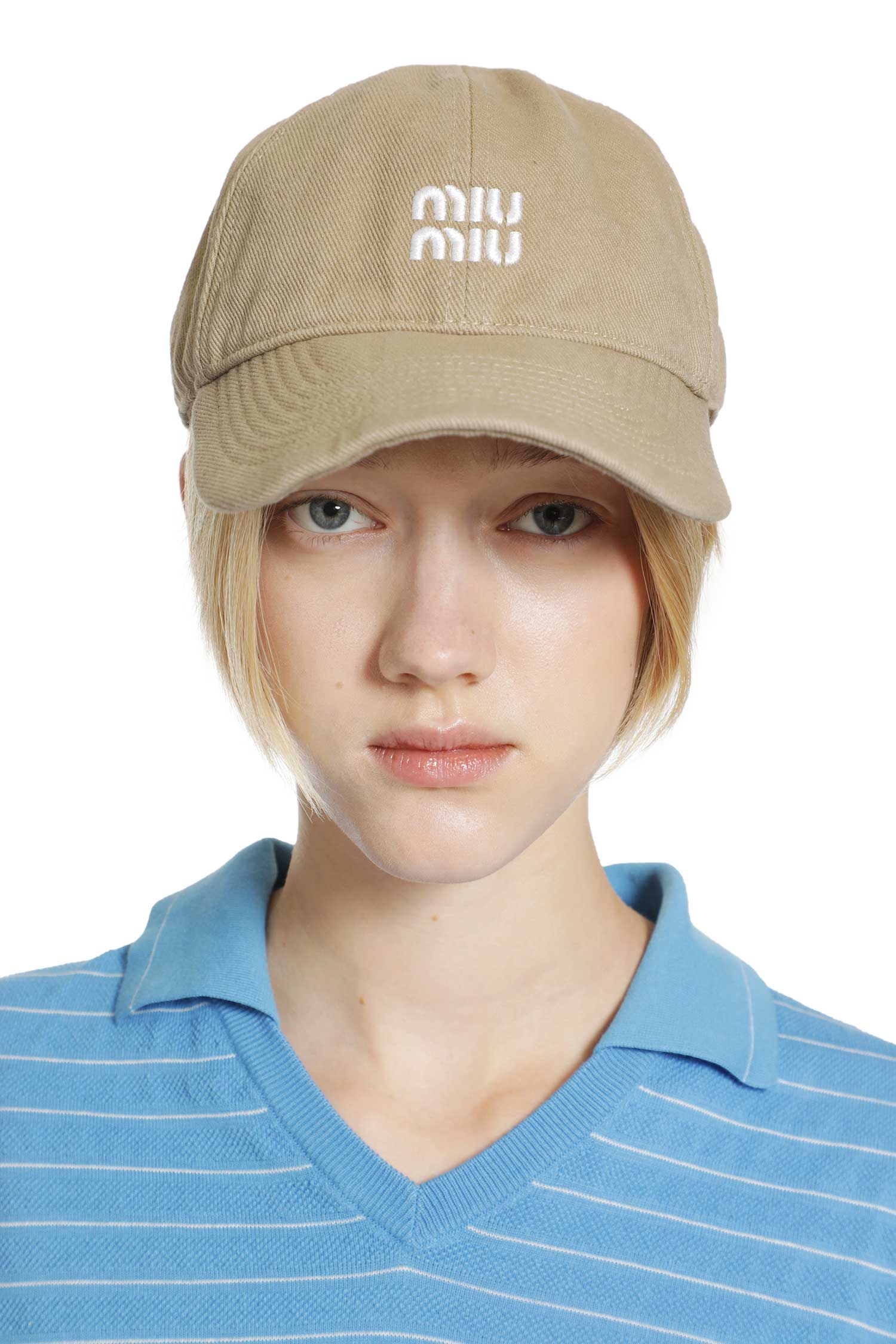 MIU MIU Denim Baseball Cap woman