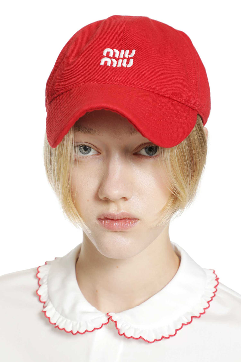 MIU MIU Denim Baseball Cap woman