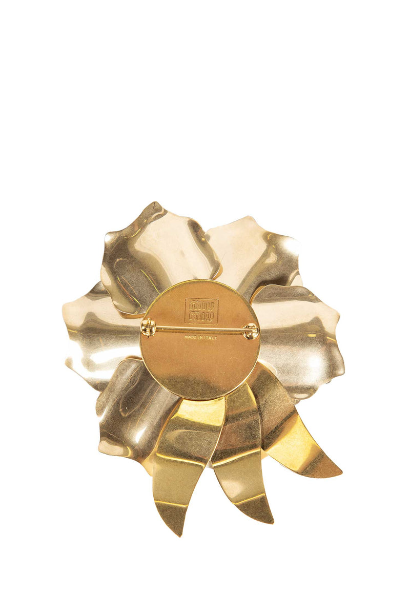 Gold-tone Crystal Brooch