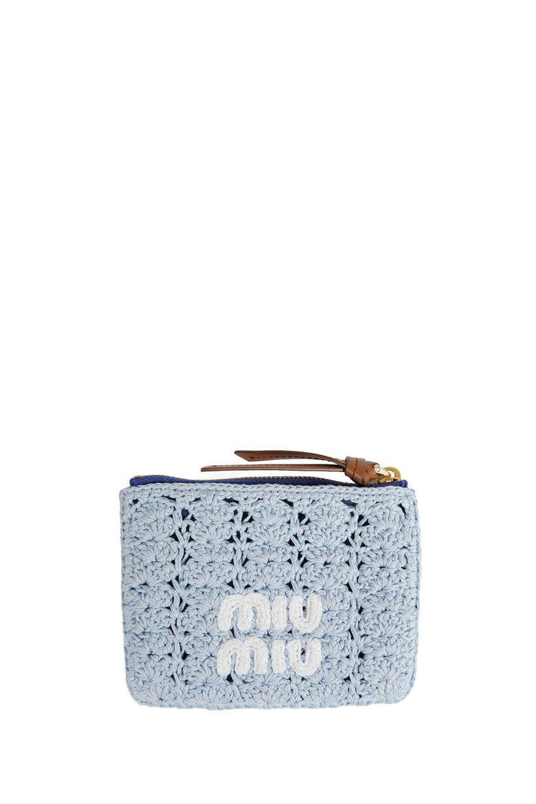 MIU MIU Crochet Zipper Pouch woman