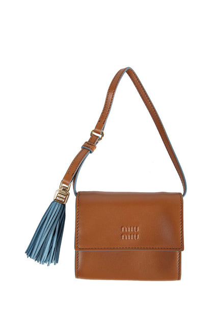 Leather wallet with shoulder strap