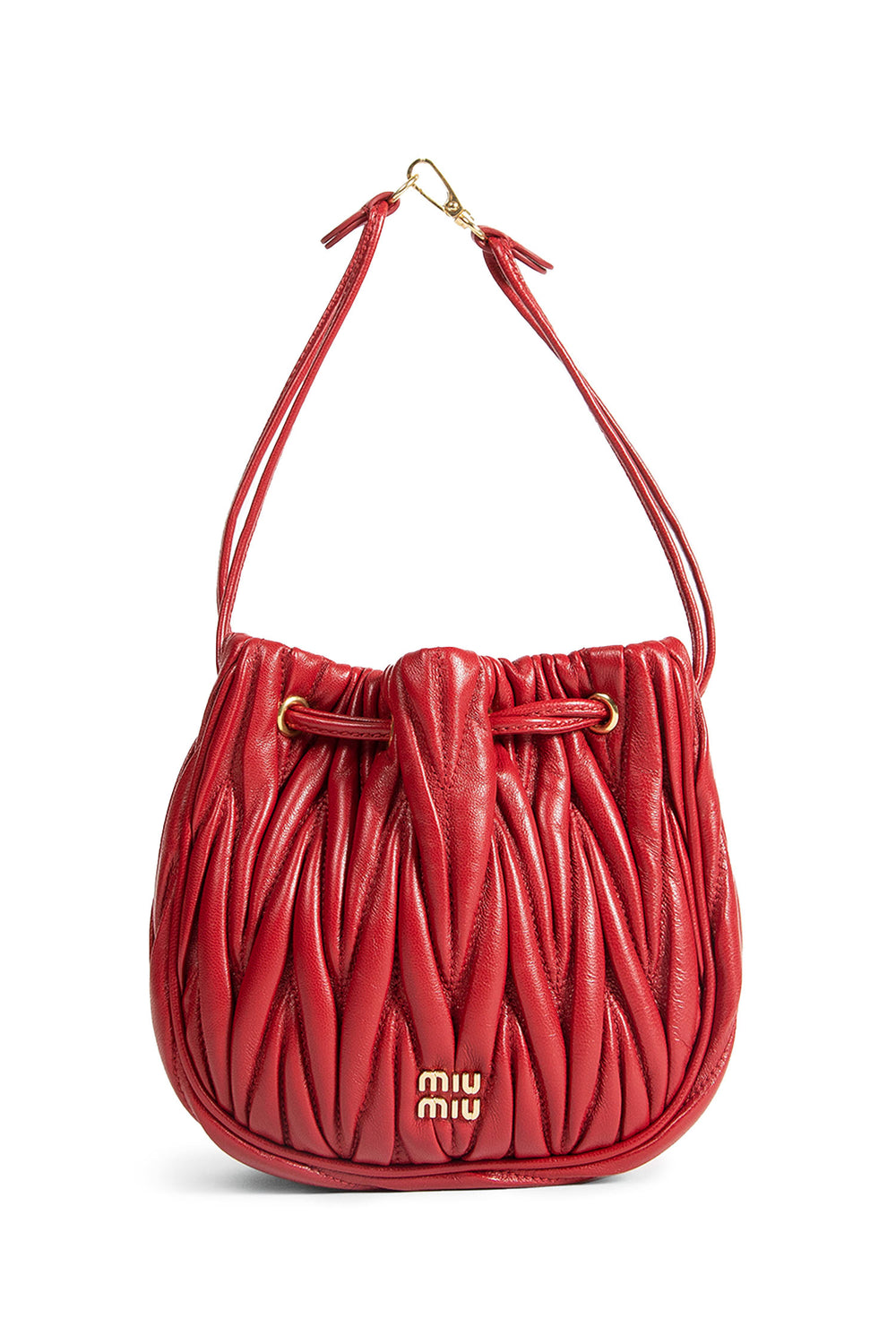 MIU MIU Matelassé nappa leather pouch woman