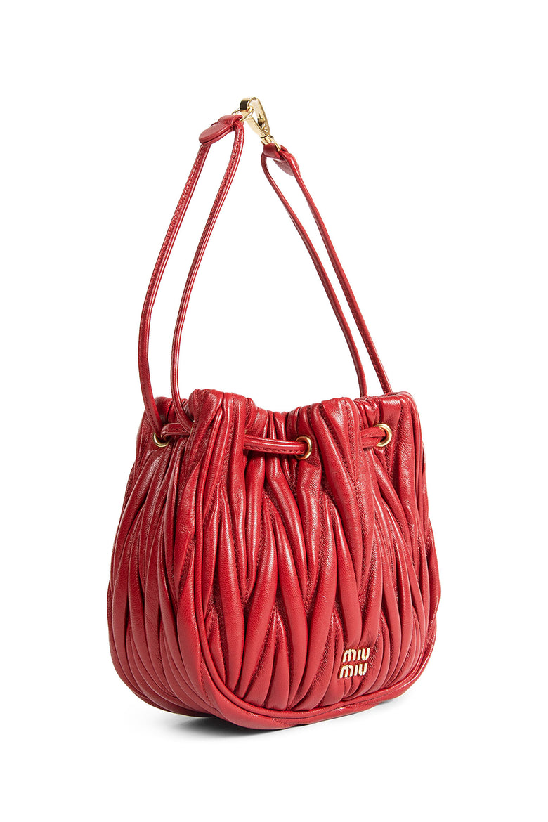 Matelassé nappa leather pouch