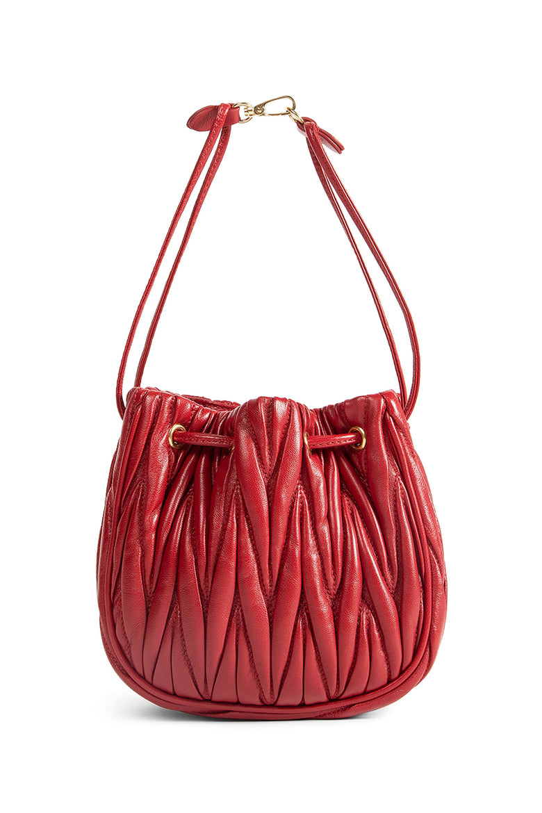 Matelassé nappa leather pouch