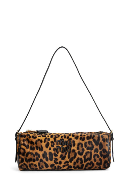 Leopard Print Calf Hair Shoulder Bag