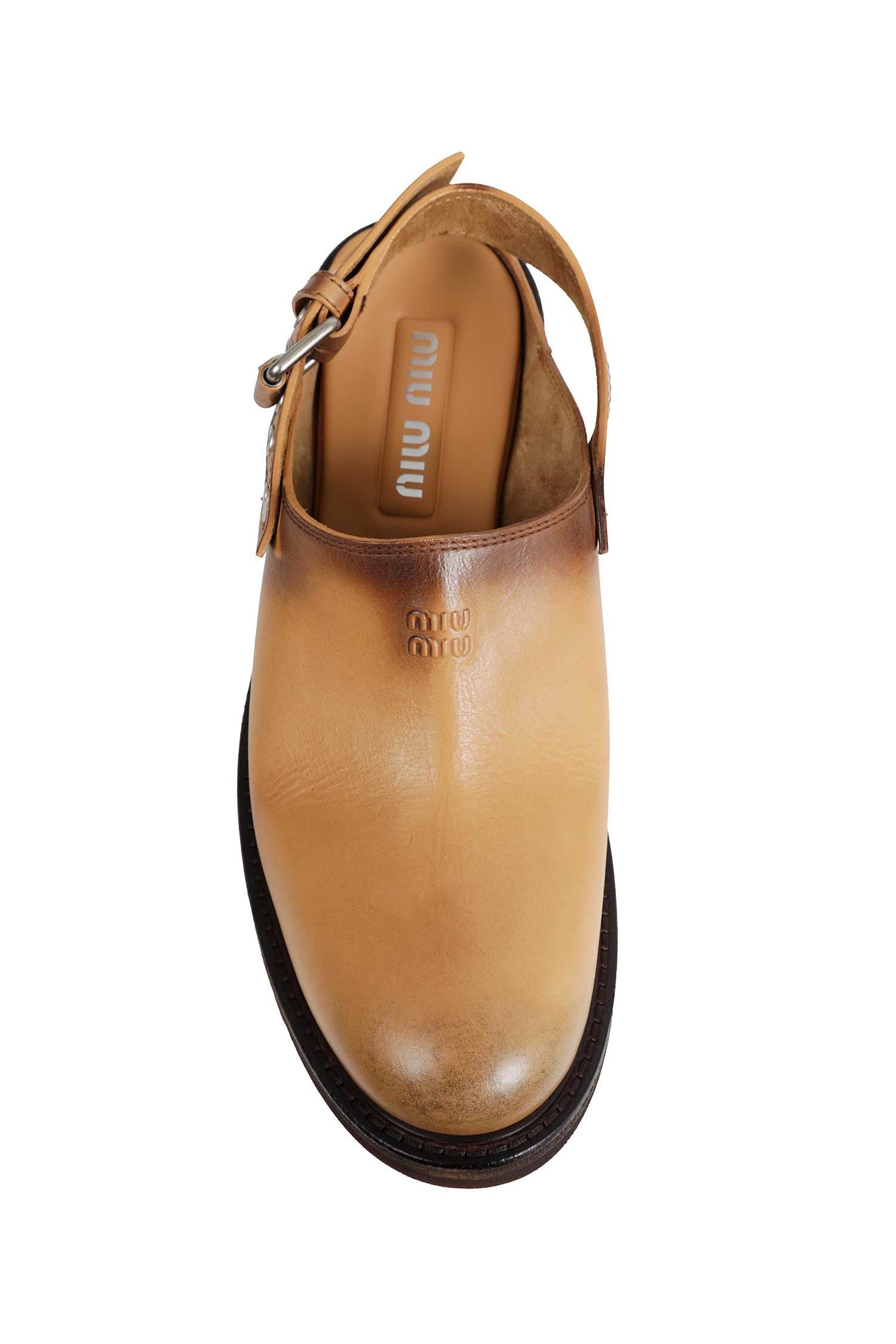 MIU MIU Foule Leather Mules woman