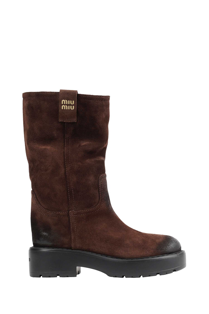MIU MIU Foule Suede Boots woman