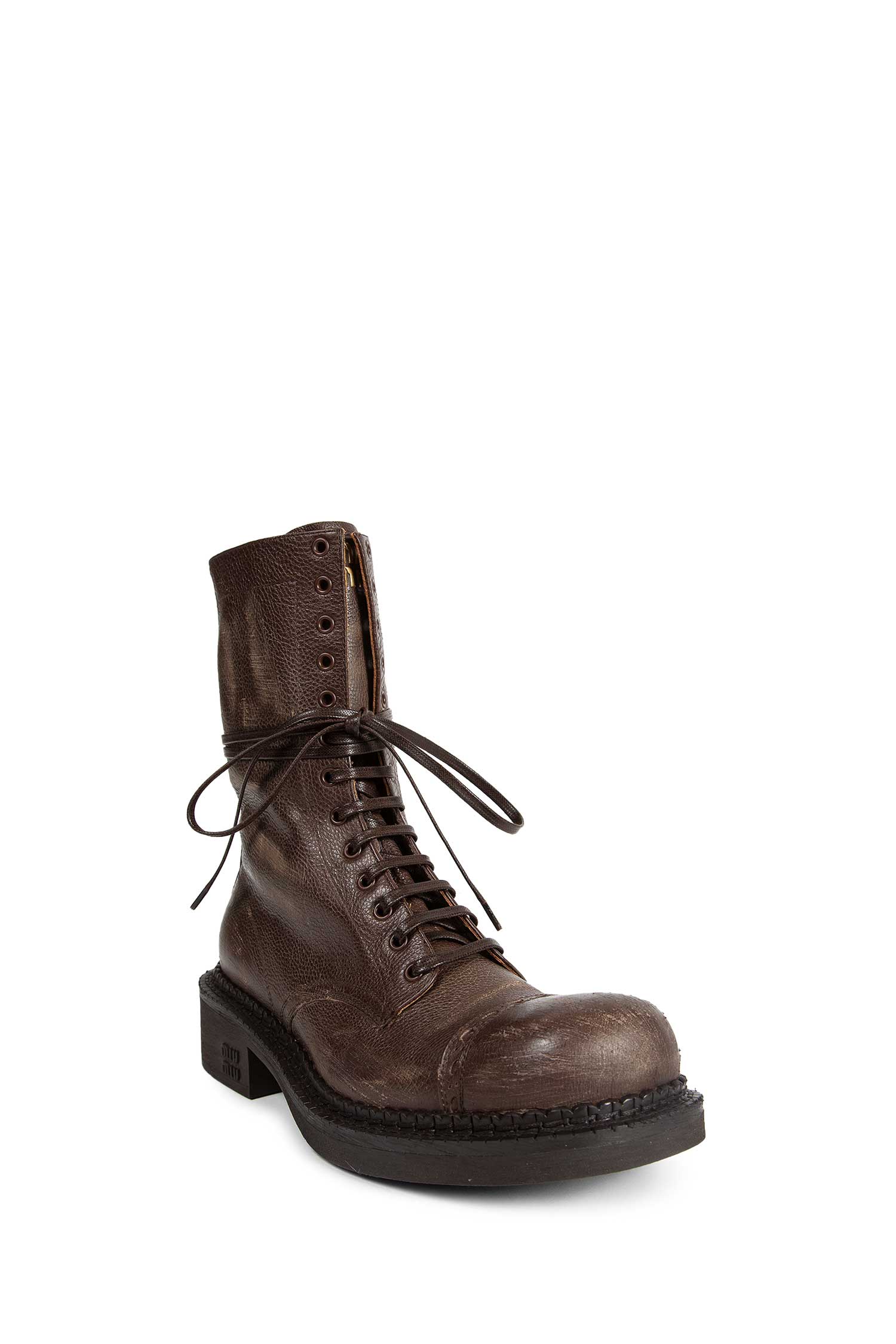 Leather laced booties