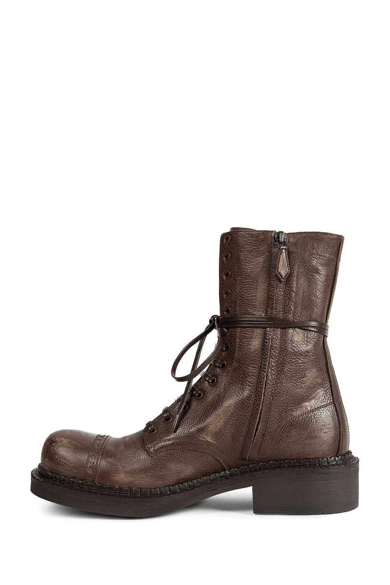 Leather laced booties