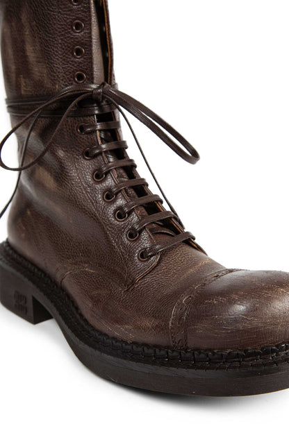 Leather laced booties