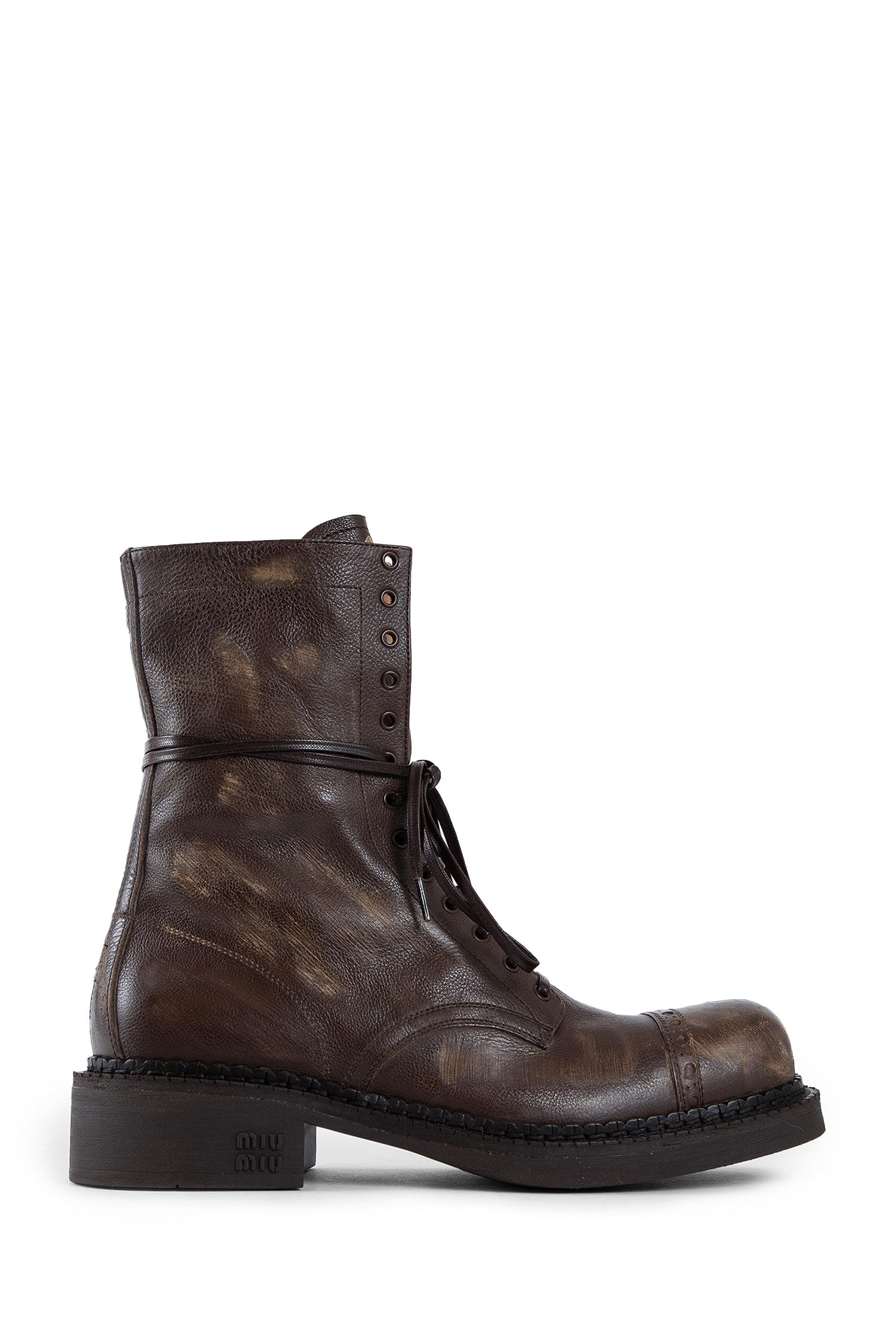 MIU MIU WOMAN BROWN BOOTS