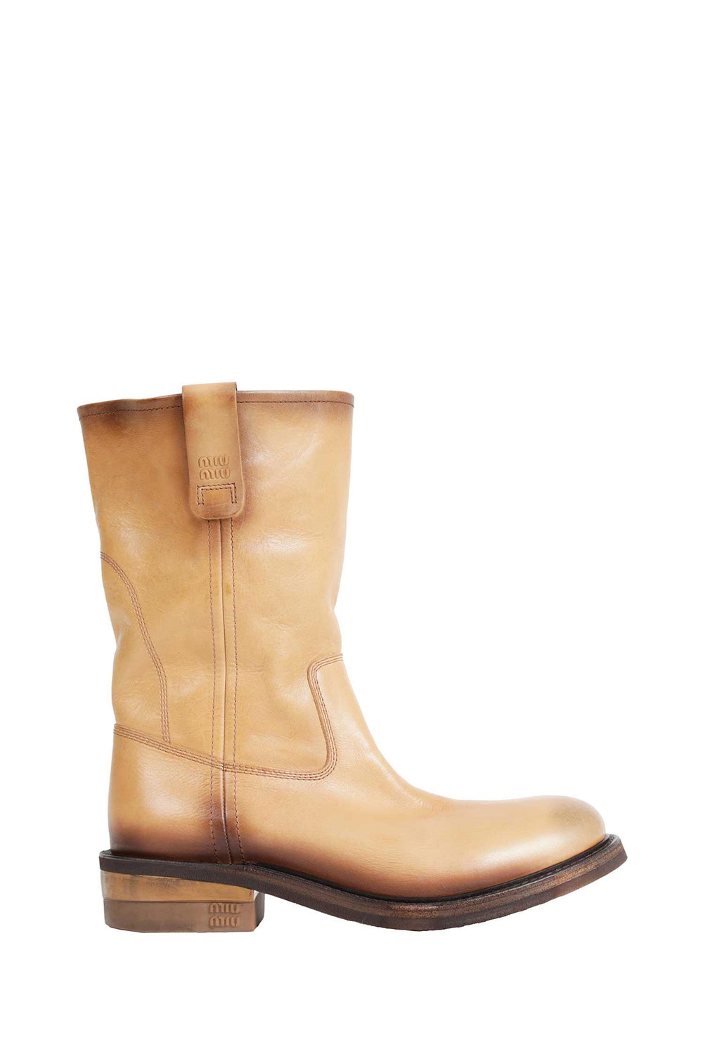 MIU MIU Foule Leather Boots woman