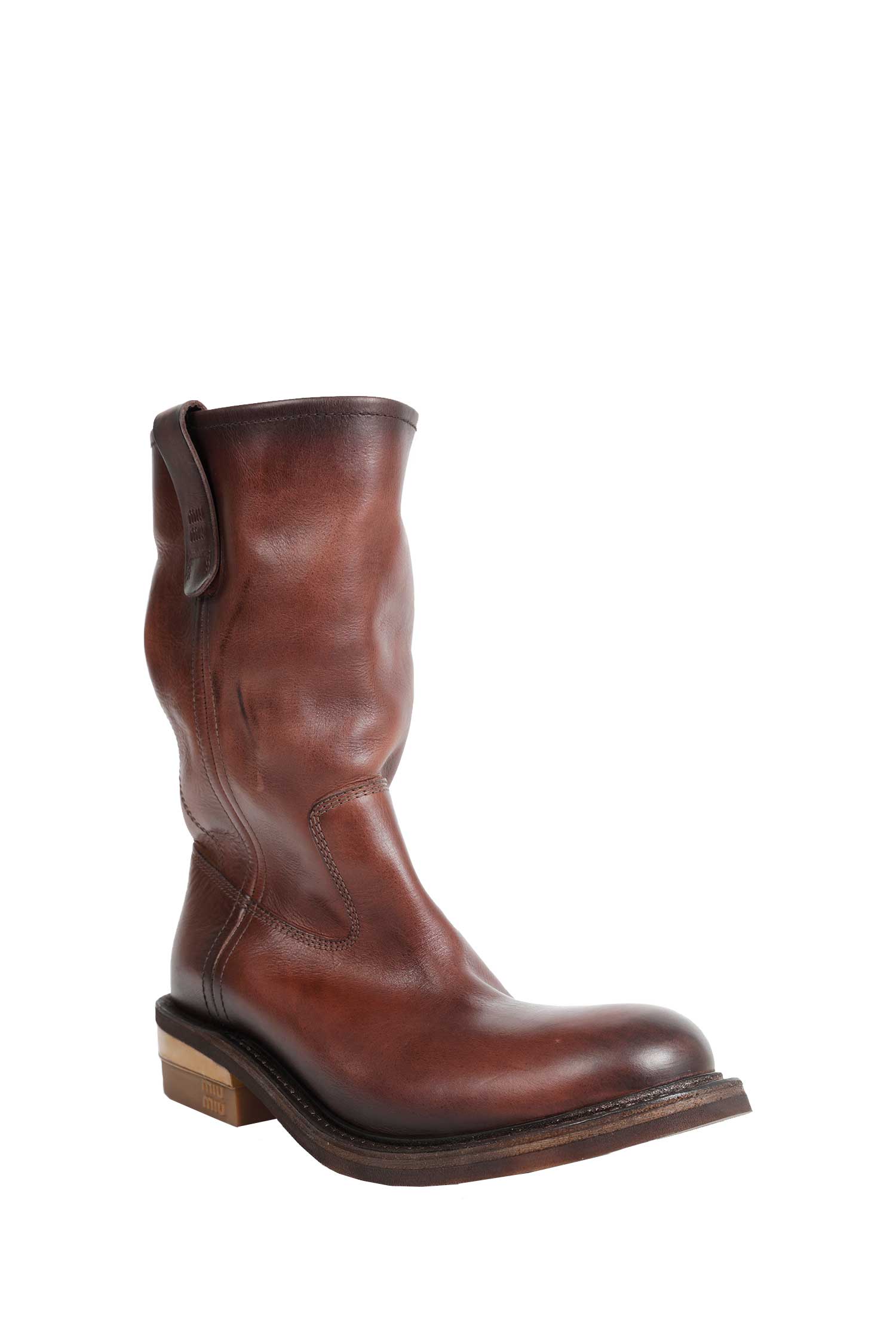 MIU MIU Foule Leather Boots woman