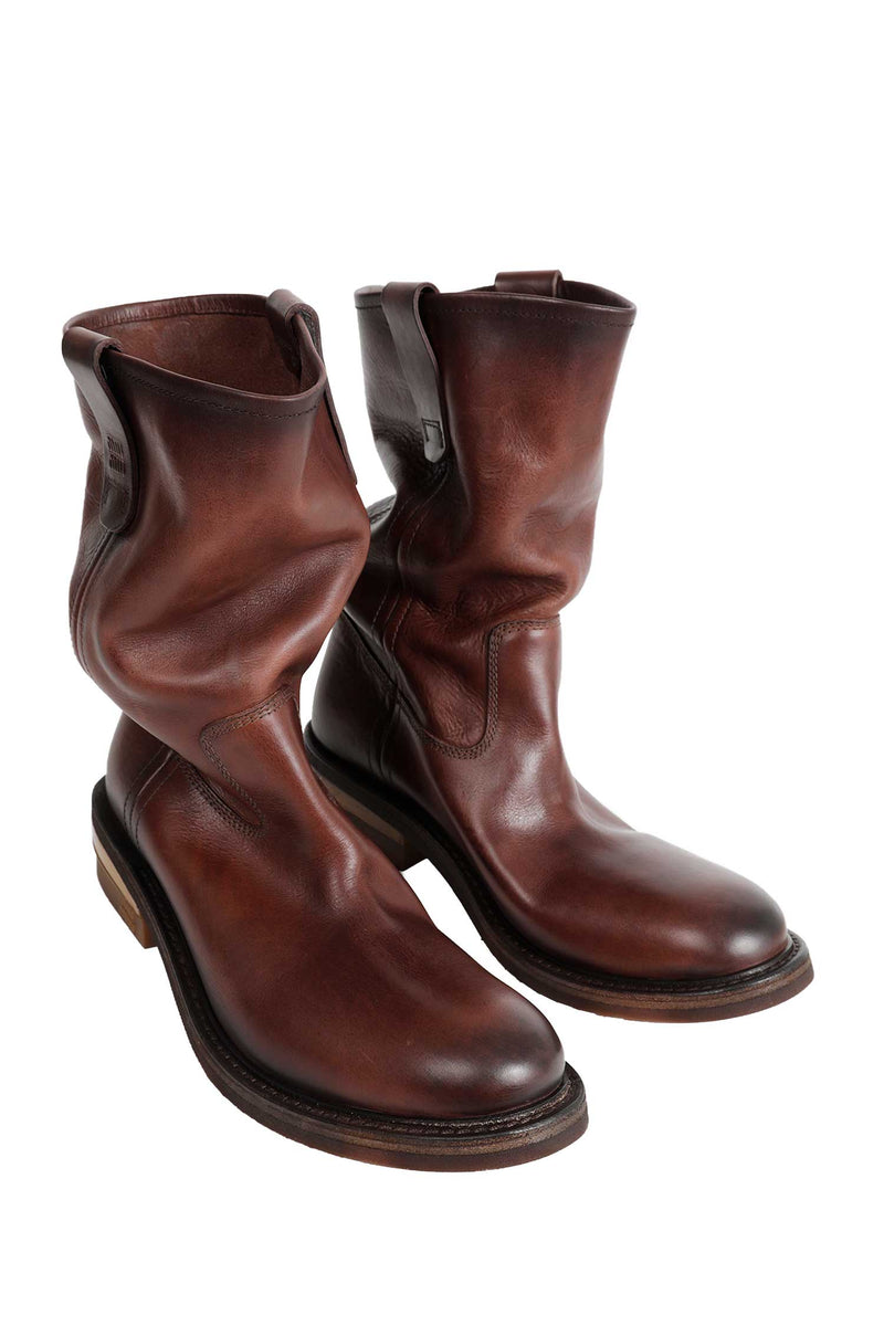 MIU MIU Foule Leather Boots woman