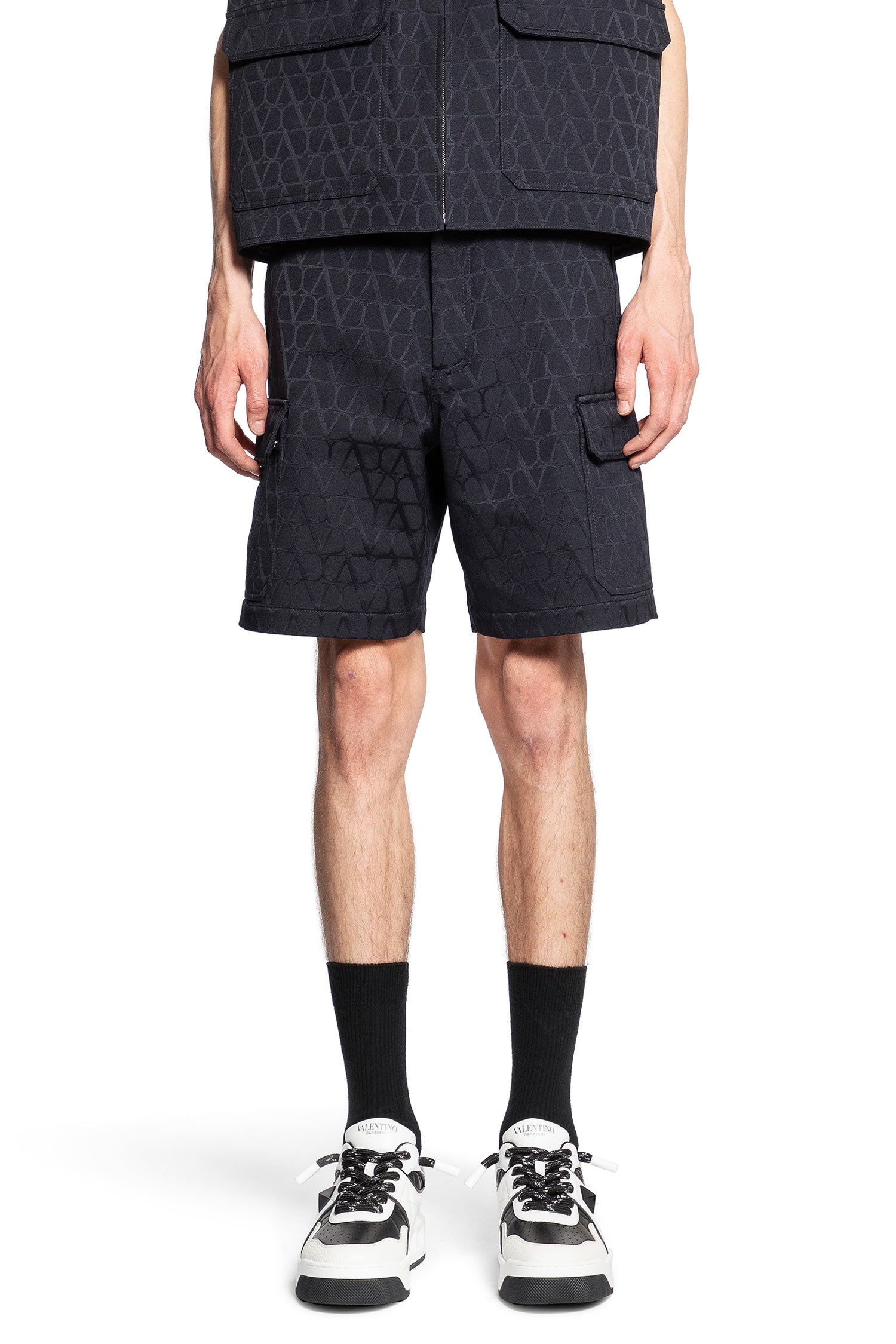 VALENTINO MAN BLACK SHORTS & SKIRTS