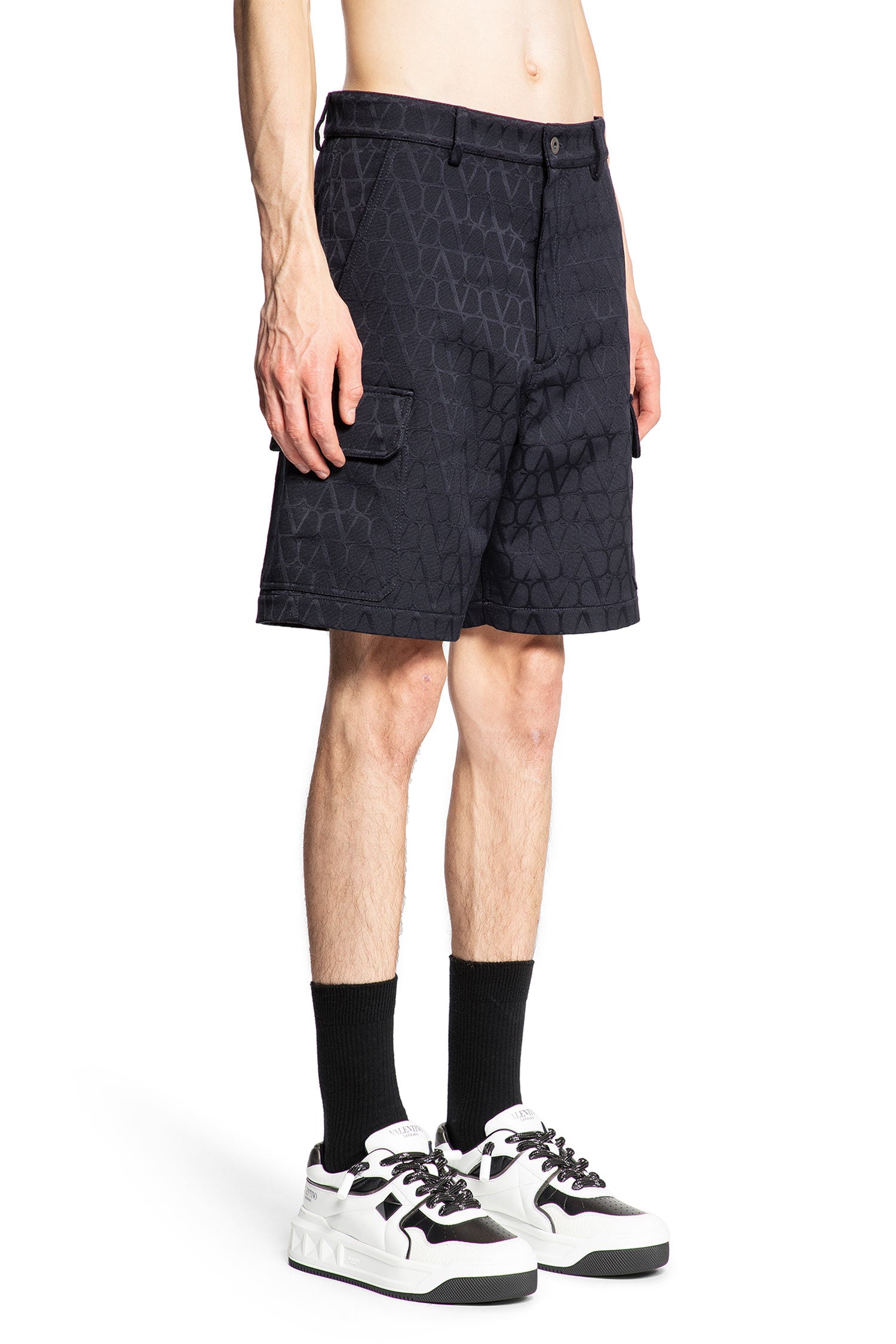 VALENTINO MAN BLACK SHORTS & SKIRTS