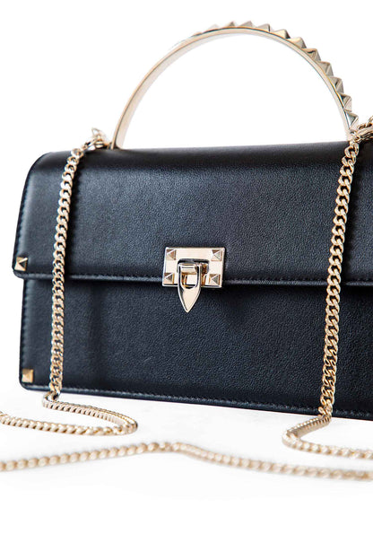 VALENTINO WOMAN BLACK TOP HANDLE BAGS