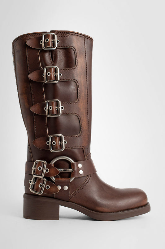 MIU MIU WOMAN BROWN BOOTS