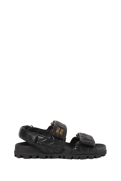 Sporty Matelassé Leather sandals