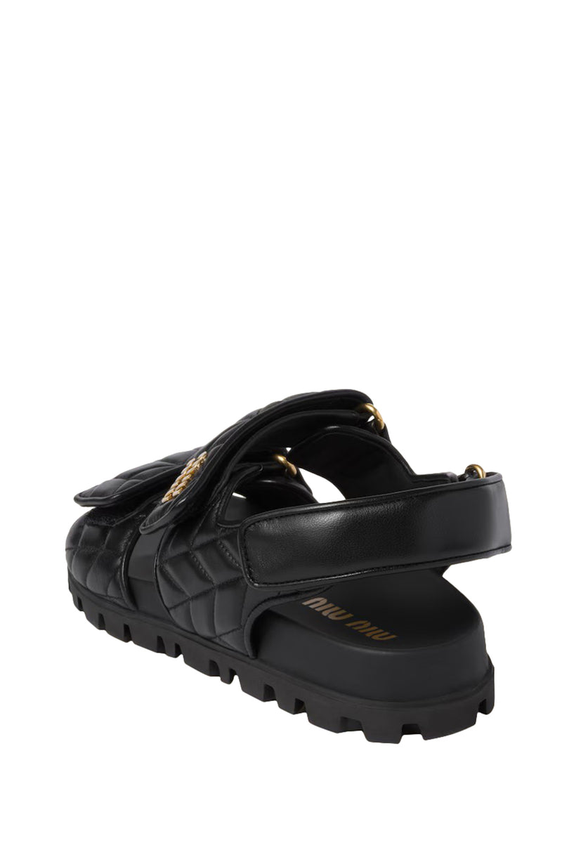 Sporty Matelassé Leather sandals