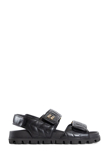 MIU MIU WOMAN BLACK SANDALS & SLIDES