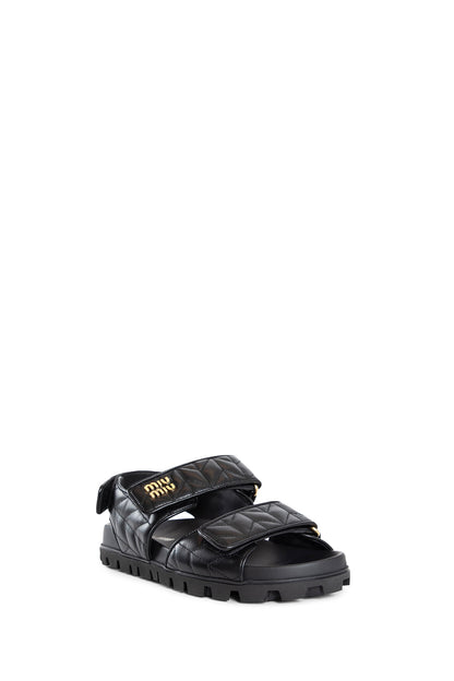 MIU MIU WOMAN BLACK SANDALS & SLIDES