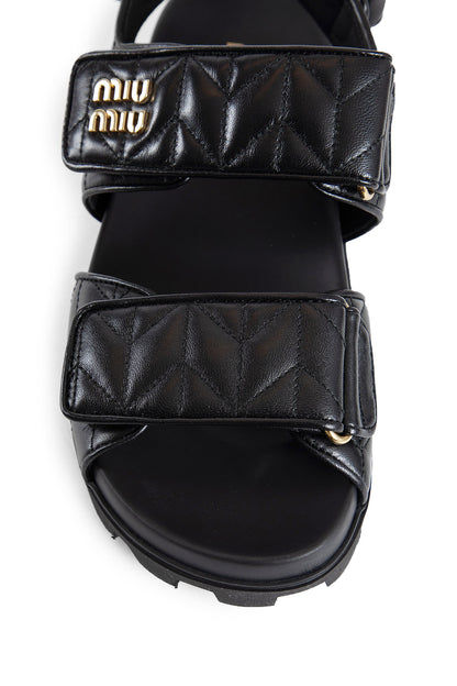 MIU MIU WOMAN BLACK SANDALS & SLIDES