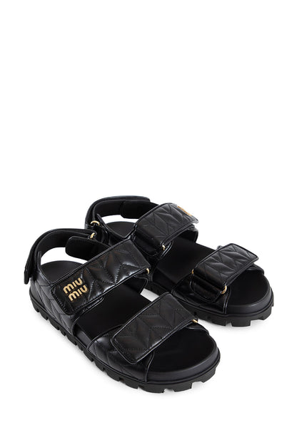 MIU MIU WOMAN BLACK SANDALS & SLIDES