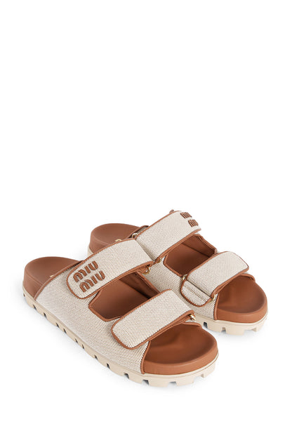 MIU MIU WOMAN BEIGE SANDALS & SLIDES