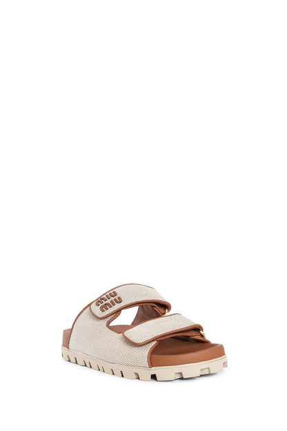 MIU MIU WOMAN BEIGE SANDALS & SLIDES