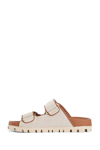 MIU MIU WOMAN BEIGE SANDALS & SLIDES