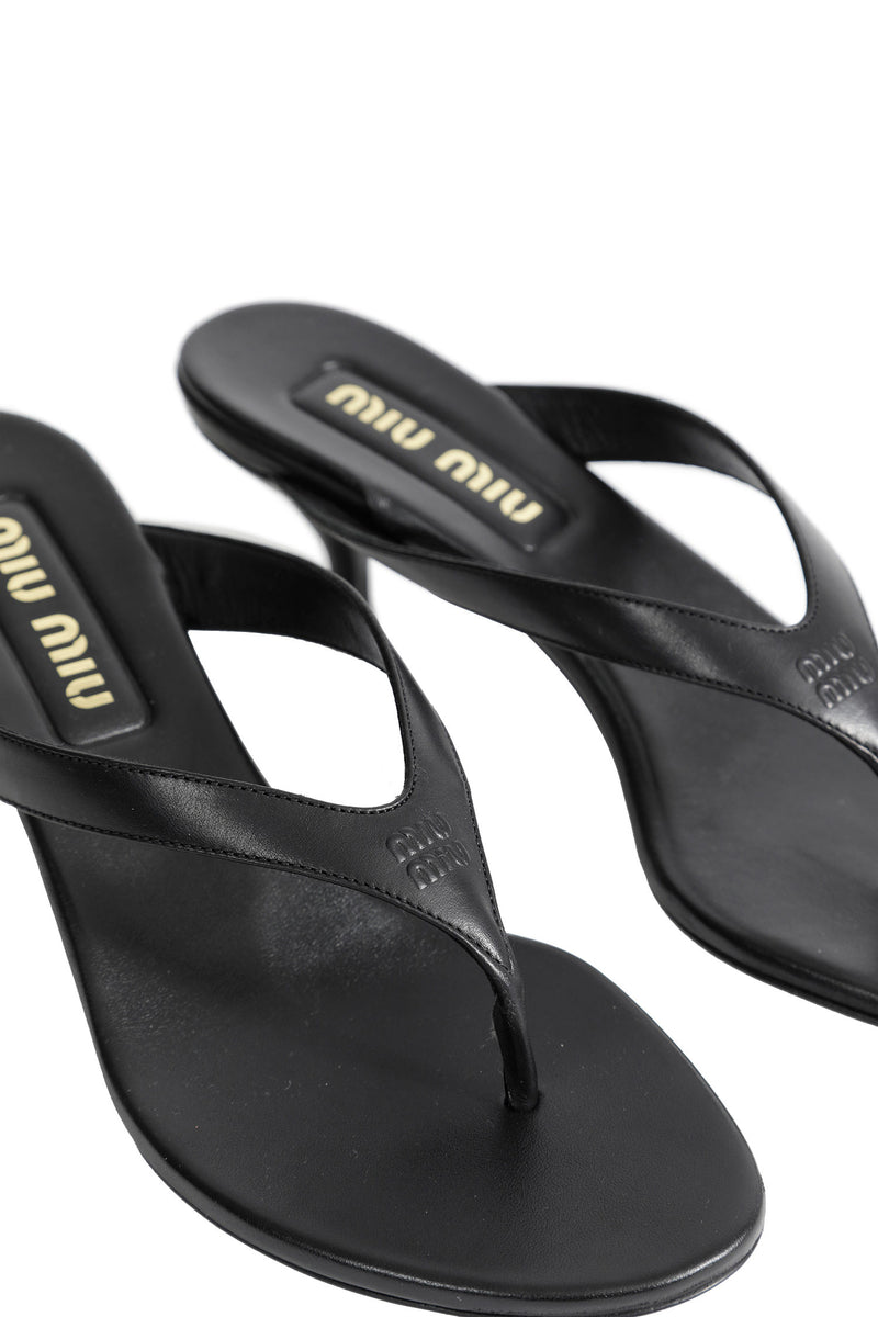 MIU MIU Thong Leather Sandals woman