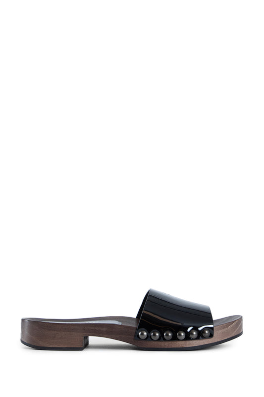MIU MIU WOMAN BLACK SANDALS & SLIDES
