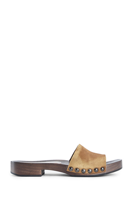 MIU MIU WOMAN BROWN SANDALS & SLIDES