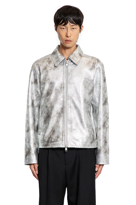 Snake Print Leather Jacket