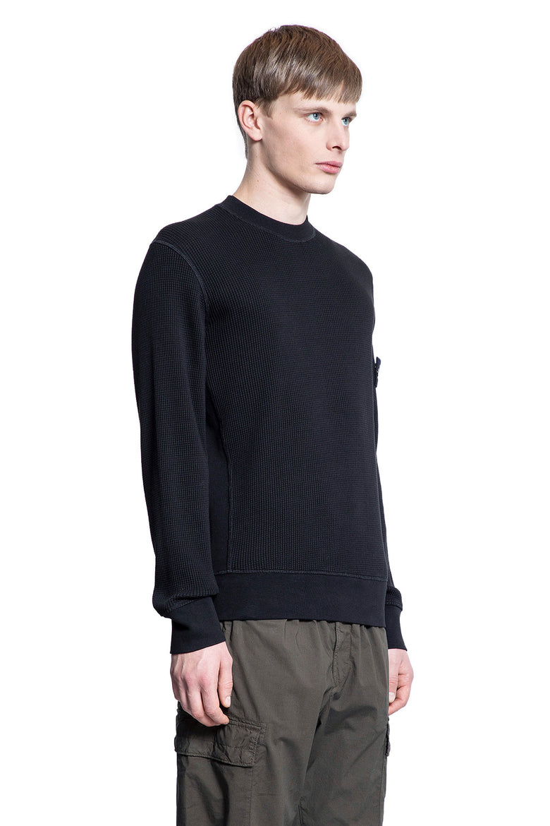 STONE ISLAND MAN BLACK SWEATSHIRTS