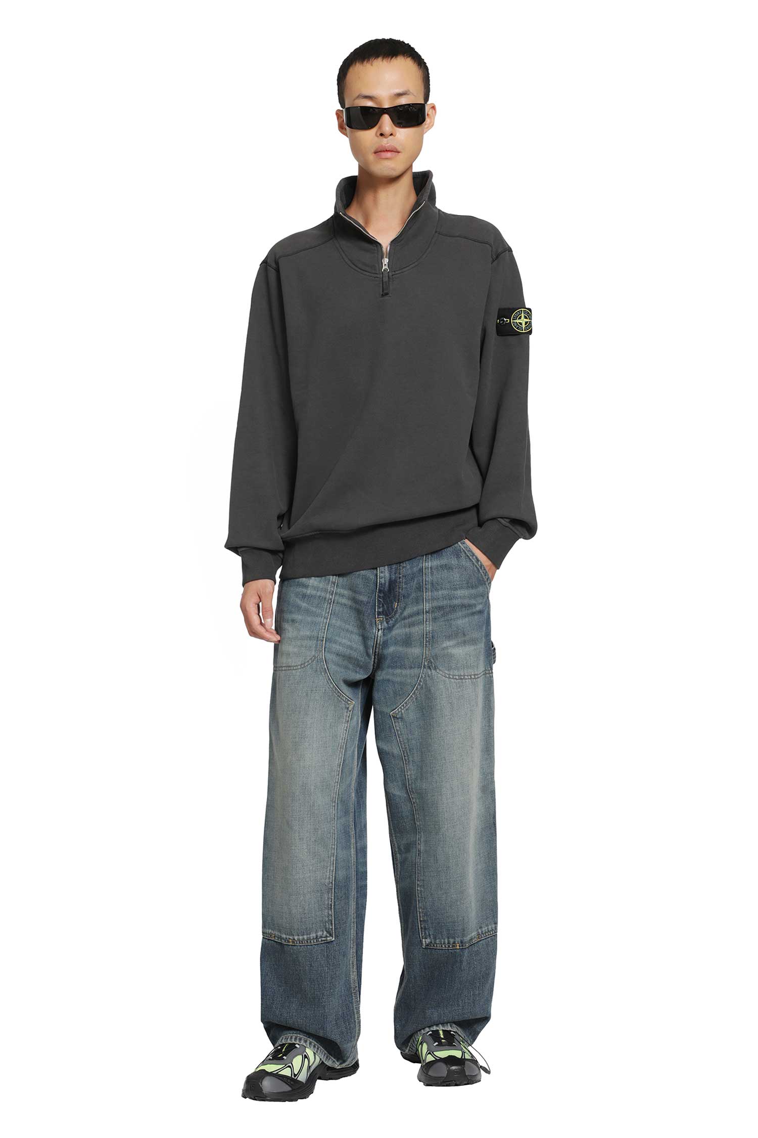 STONE ISLAND 6100021 Half-Zip Sweatshirt man