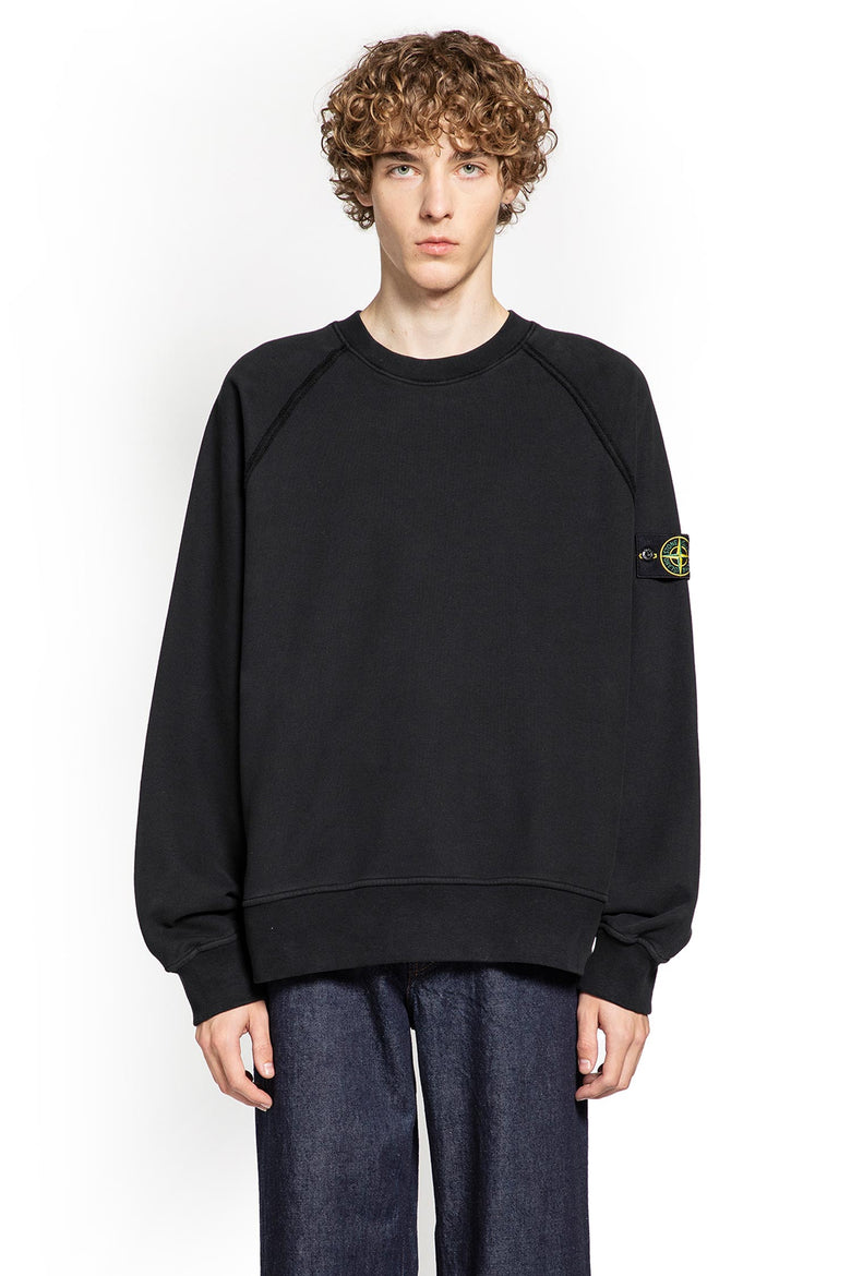 STONE ISLAND MAN BLACK SWEATSHIRTS